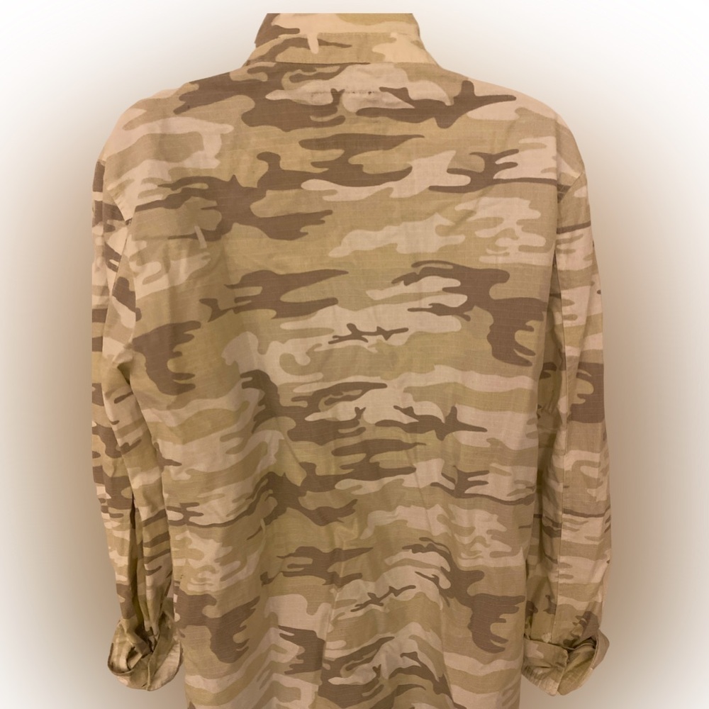 Anthropologie Santuary Camo Shirt - M green tan cream , cotton - Picture 5 of 5